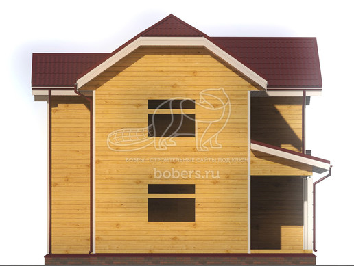 Пример визуализации фасада дома под усадку