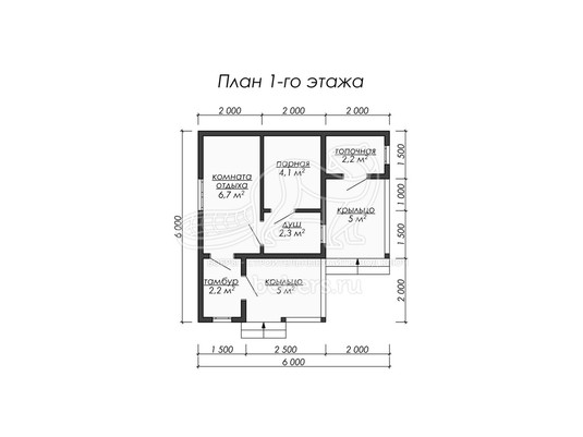 3d проект ББ001 - планировка 1 этажа