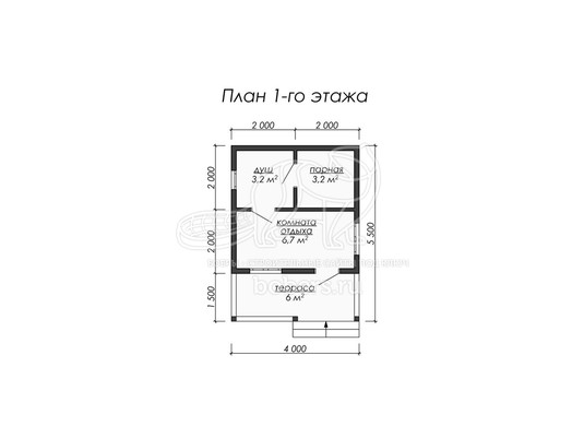 3d проект ББ003 - планировка 1 этажа