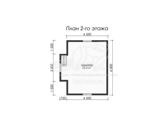 3d проект ББ007 - планировка 2 этажа