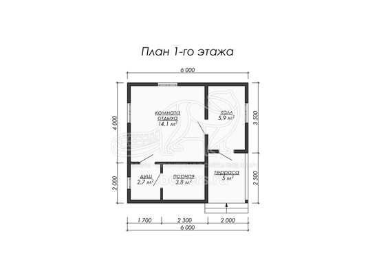 3d проект ББ009 - планировка 1 этажа
