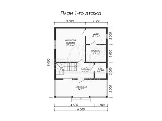 3d проект ББ013 - планировка 1 этажа