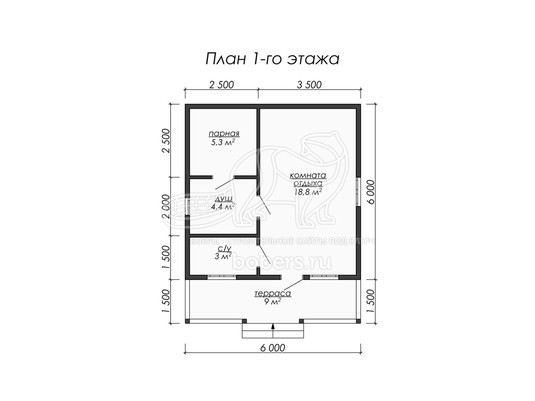 3d проект ББ014 - планировка 1 этажа</div>