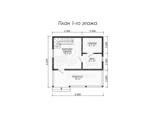 3d проект ББ019 - планировка 1 этажа