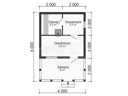 3d проект ББ026 - планировка 1 этажа</div>