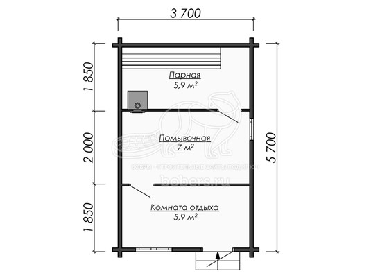 3d проект ББ027 - планировка 1 этажа</div>