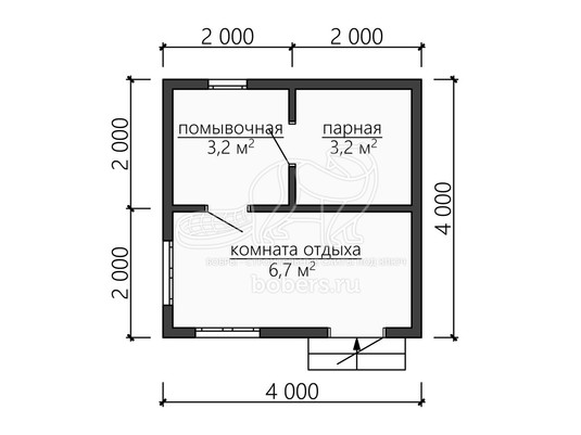 3d проект ББ032 - планировка 1 этажа</div>