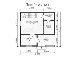 3d проект ББ044 - планировка 1 этажа