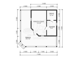 3d проект ББ049 - планировка 1 этажа</div>