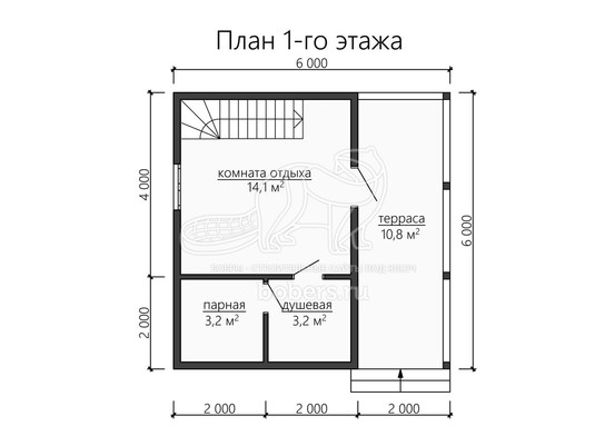 3d проект ББ051 - планировка 1 этажа