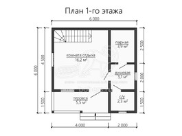 3d проект ББ053 - планировка 1 этажа