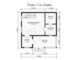 3d проект ББ054 - планировка 1 этажа