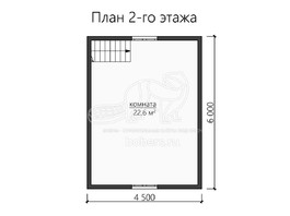 3d проект ББ054 - планировка 2 этажа