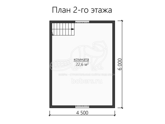 3d проект ББ054 - планировка 2 этажа