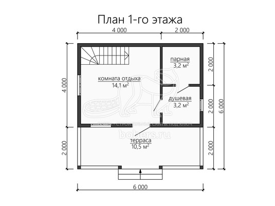 3d проект ББ055 - планировка 1 этажа