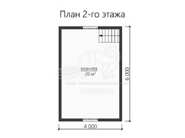 3d проект ББ056 - планировка 2 этажа