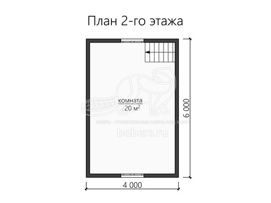 3d проект ББ056 - планировка 2 этажа