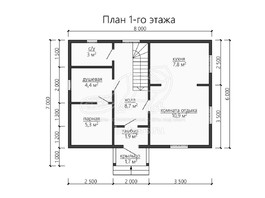 3d проект ББ059 - планировка 1 этажа