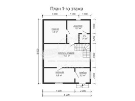 3d проект ББ060 - планировка 1 этажа