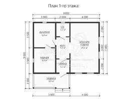 3d проект ББ063 - планировка 1 этажа