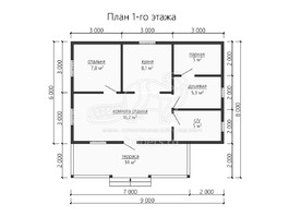 3d проект ББ069 - планировка 1 этажа</div>