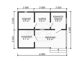 3d проект ББ071 - планировка 1 этажа</div>