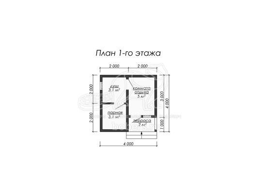 3d проект БК004 - планировка 1 этажа