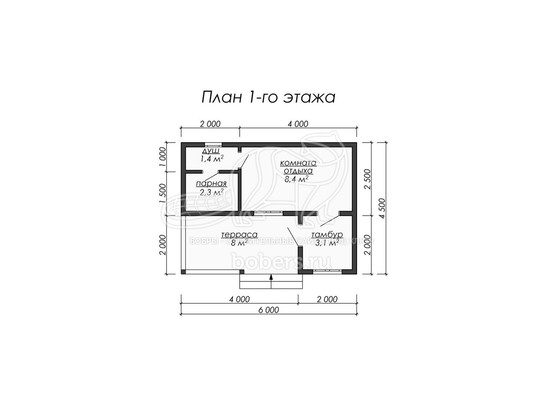 3d проект БК006 - планировка 1 этажа</div>