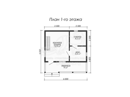 3d проект БК007 - планировка 1 этажа