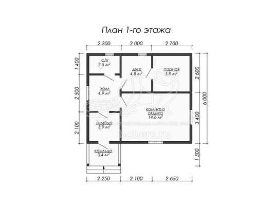 3d проект БК011 - планировка 1 этажа