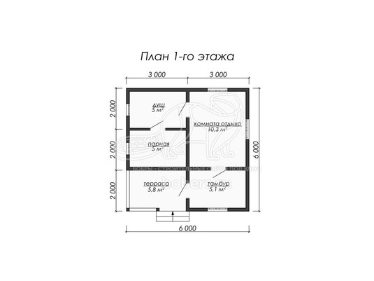 3d проект БК016 - планировка 1 этажа