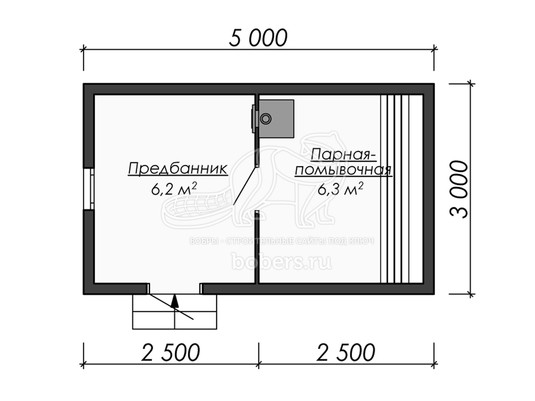 3d проект БК023 - планировка 1 этажа</div>