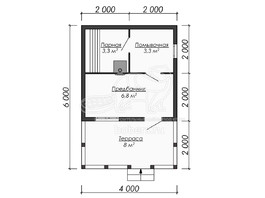3d проект БК026 - планировка 1 этажа</div>