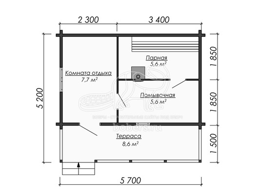3d проект БК028 - планировка 1 этажа</div>