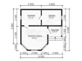 3d проект БК039 - планировка 1 этажа