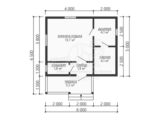 3d проект БК040 - планировка 1 этажа</div>