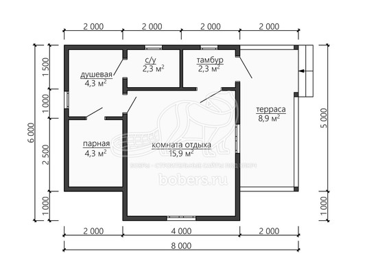 3d проект БК047 - планировка 1 этажа</div>