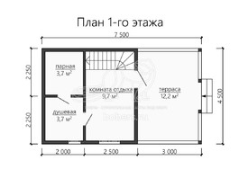 3d проект БК048 - планировка 1 этажа