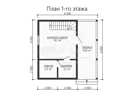 3d проект БК051 - планировка 1 этажа