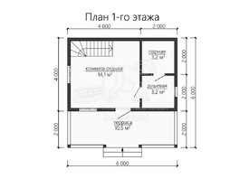3d проект БК055- планировка 1 этажа