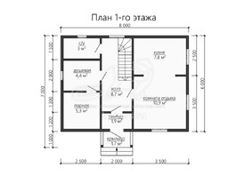 3d проект БК059 - планировка 1 этажа