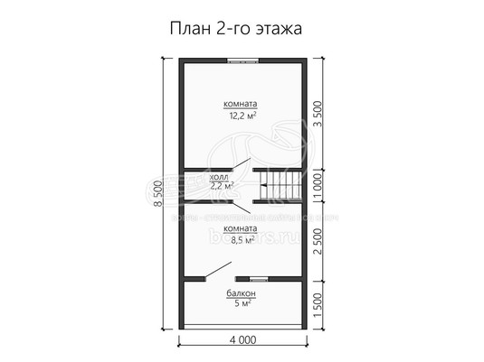3d проект БК061 - планировка 2 этажа