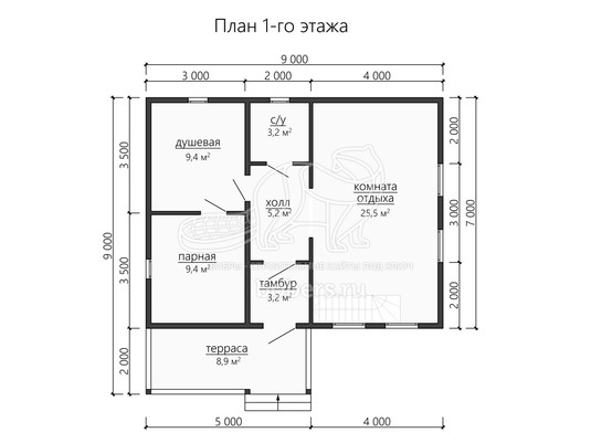 3d проект БК063 - планировка 1 этажа