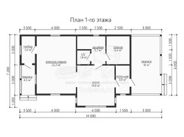 3d проект БК068 - планировка 1 этажа</div>