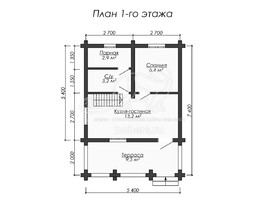 3d проект БО026 - планировка 1 этажа