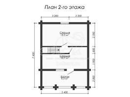3d проект БО026 - планировка 2 этажа