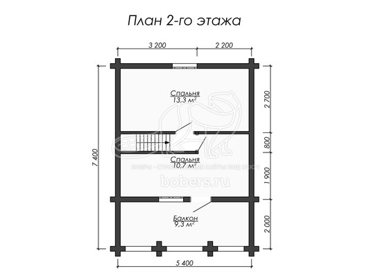 3d проект БО026 - планировка 2 этажа