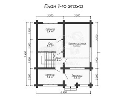 3d проект БО027 - планировка 1 этажа