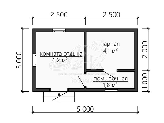 3d проект БУ033 - планировка 1 этажа</div>