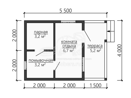 3d проект БУ034 - планировка 1 этажа</div>